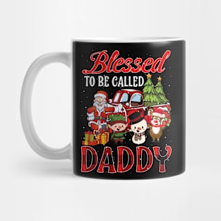 Blessed To Be Called Daddy Christmas Buffalo Plaid Truck Mug